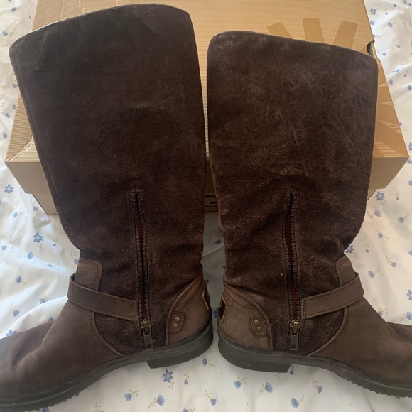 UGG Brown Shearling Suede Riding Boots - Picture 3 of 4